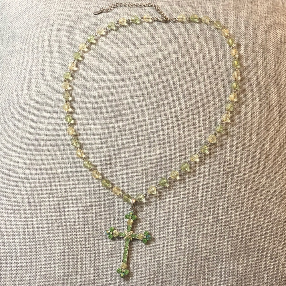 Green Cross Necklace